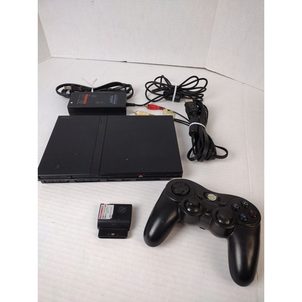 Sony Black Gaming Console with Controller